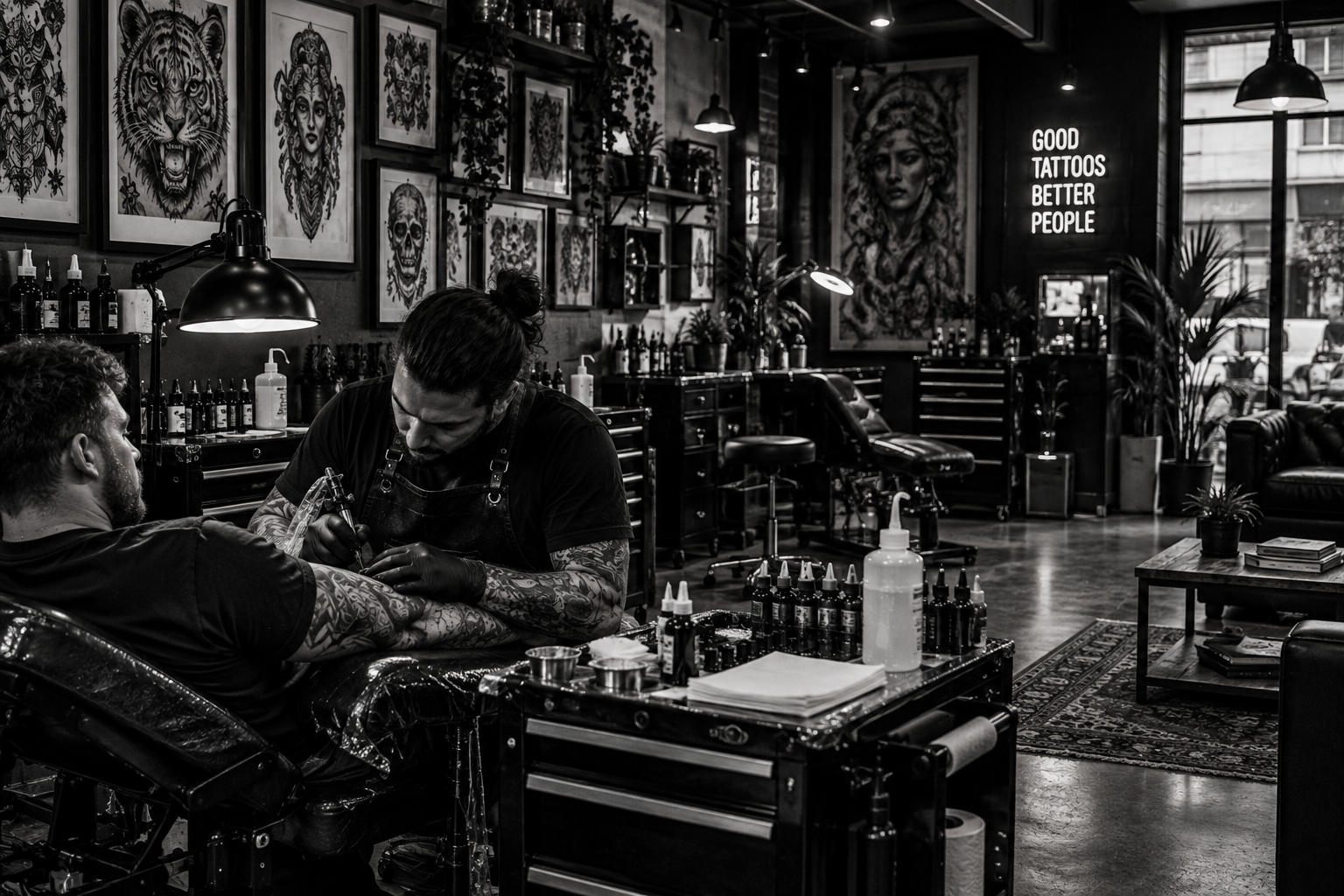 Black and white butterfly tattoo inspiration